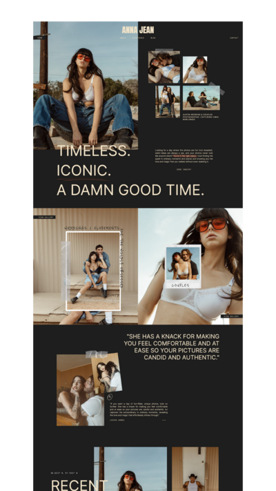 Anna Jean Showit website template mockup
