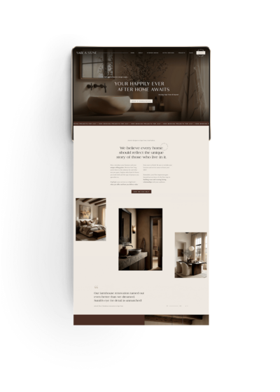 Luxury Interior design Showit template