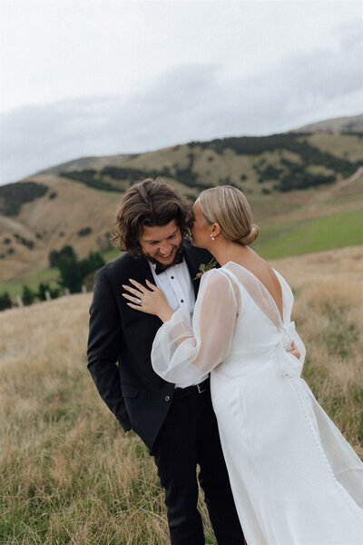 wedding couple at tironui farm wairapa 