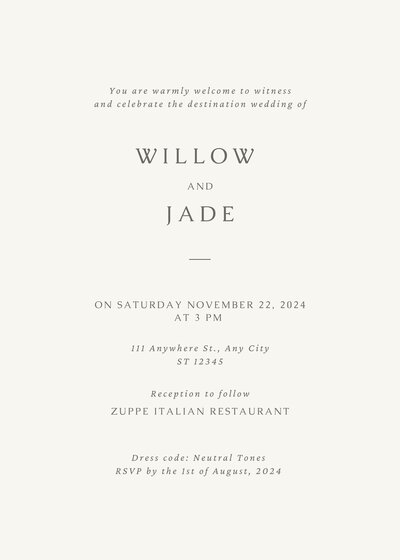 Simple Luxury Wedding Invitation
