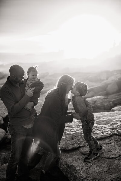 family hanging out at sunset by Knoxville Wedding Photographer, Amanda May Photos