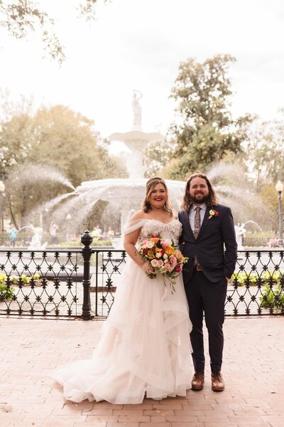 Kaitlin + Ryan's elopement at Forsyth Park in Savannah
