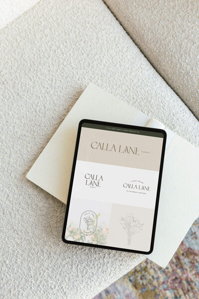Florist branding presentation shown on iPad