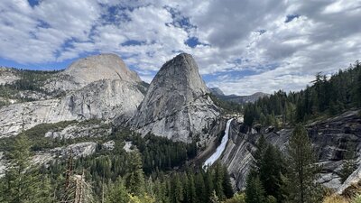  Bride reading wedding vows during intimate Yosemite elopement