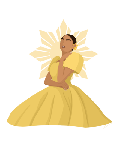 Filipina in a yellow dress