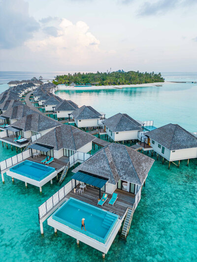 Overwater villas in the Maldives