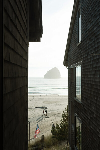 Image of the rock at Pelican Cove in Pacific City, Oregon. 