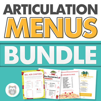 Articulation menus bundle for speech therapy