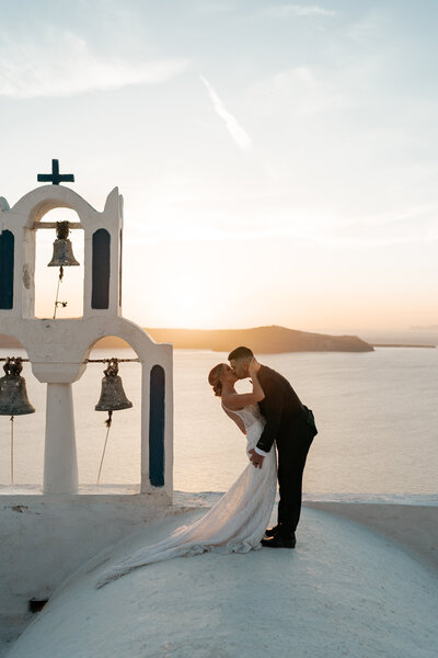 Exchange vows at Skaros rock Santorini