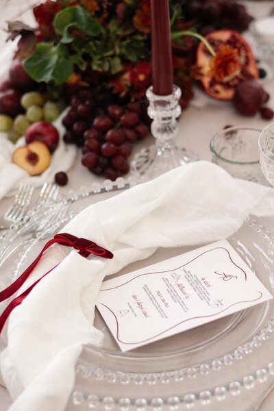 beautifully styled finishing touches from florals to napkins and wedding stationery