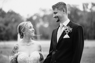 Couple at their wedding in Troy Missouri