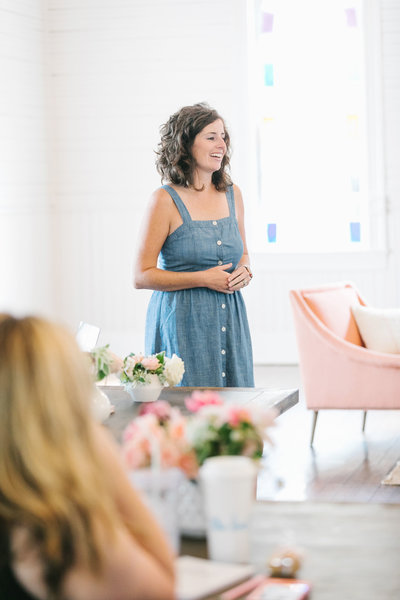 Owner of Refine for Wedding Planners, Amber Anderson, smiling while leading the Refine Retreat