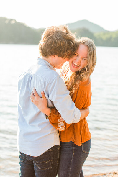 couple laughing together