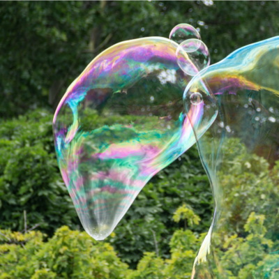 rainbow bubble in park