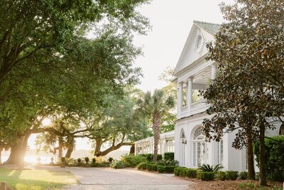sunset at large charleston wedding venue