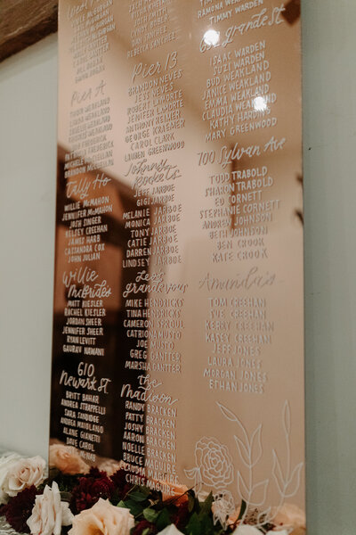 Acrylic seating chart