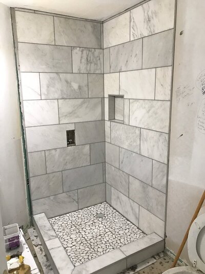 tile in bathroom done by atlanta renovation contractors, Varilko remodeling