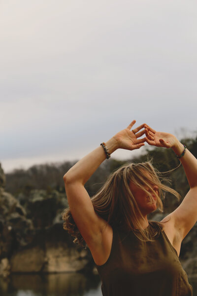 Woman with her back turned