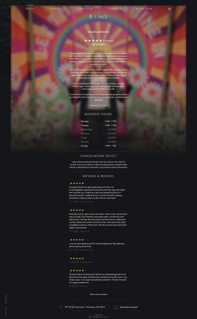 Gloss Genius website system setup for 6 1 Face, a women-owned aesthetics studio.