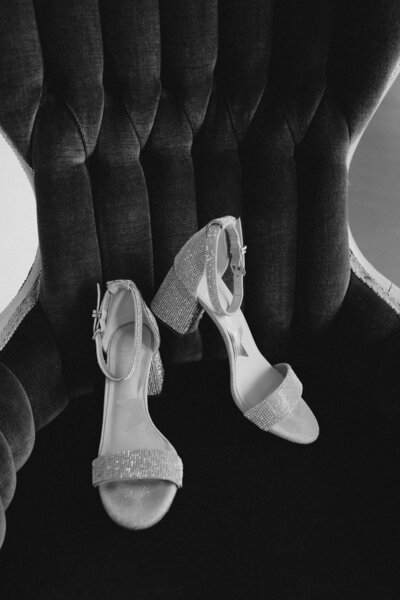Wedding photography brides wedding shoes on her wedding day 