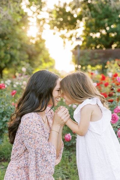 Mother and daughter playing together