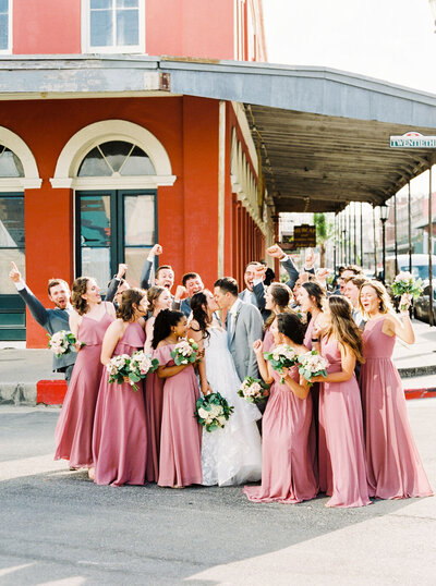 Blush Bridesmaid Galveston Wedding