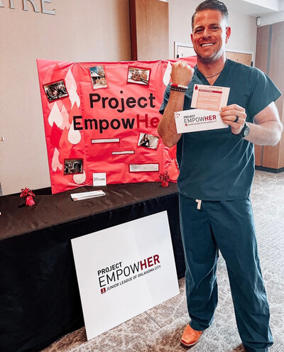 Dr. Ben Barenberg supporting Project EmpowHER and the Junior League of Oklahoma City to promote women’s health and wellness initiatives.
