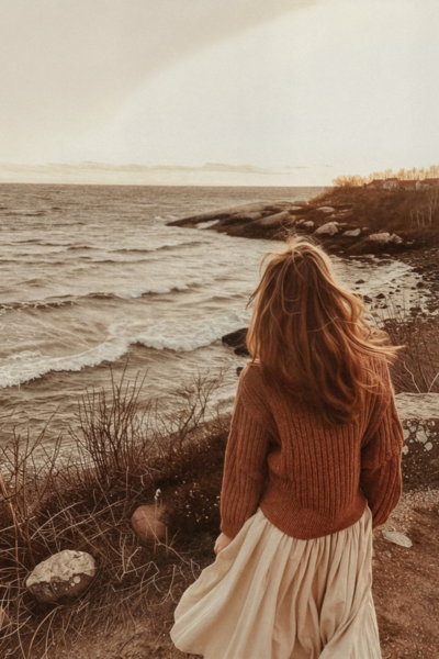 Femme regardant la mer -  Marion gaubert psychologue clinicienne santé perinatal 