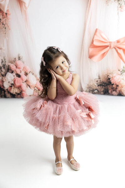 Dream dress fine art session of young girl styled in couture gown