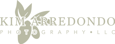 Brand Logo for Kim Arredondo Photography that's integrated with a Olive and leaf in the business name