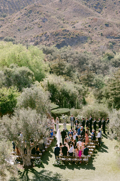 Outdoor wedding ceremony in foothills of the central coast of California