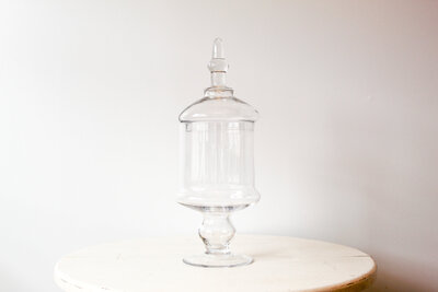 TE Inventory-Clear Glass Display Jar Tall with Lid 145