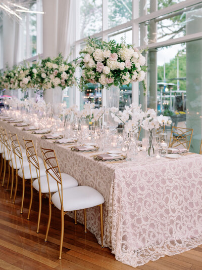Wedding table setting at Sequoia Georgetown, Washington, D.C.