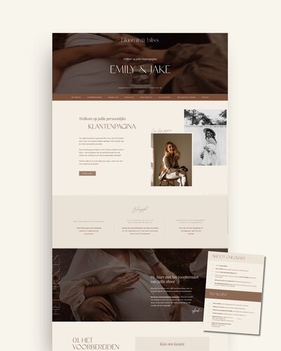 Showit Klantenpagina voor fotoshoots