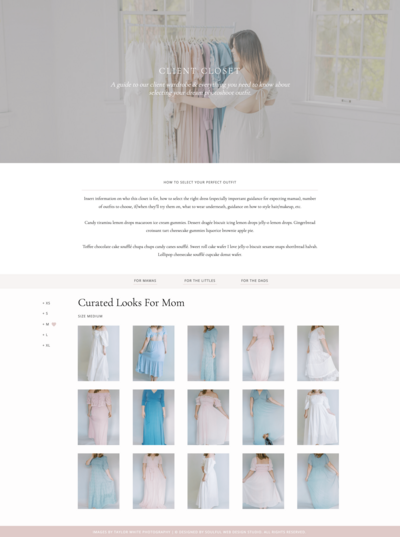 The Showit Client Closet guide template for photographers and creatives.