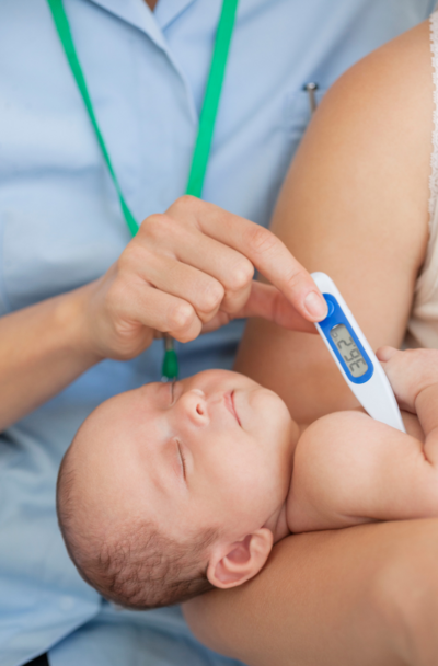 At a Texas postnatal retreat, expert support for new moms includes monitoring and helping with their baby's temperature, ensuring a safe and healthy start.