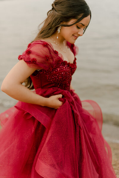 Winnipeg Grad photographer, Steinbach grad photographer, Falcon Lake Grad photoshoot, winnipeg red graduation dress