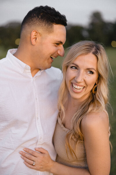 Husband and wife laughing