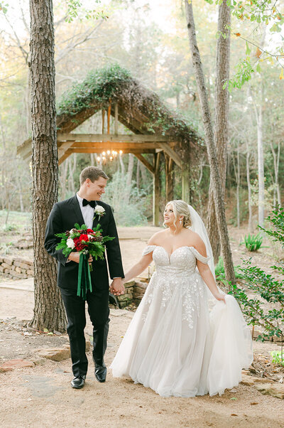 bride and groom at their wedding at big sky barn