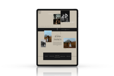Black and tan showit website template for photographer and videographer teams