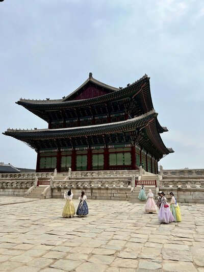 Traditional Korean palace with people in hanbok — 18 months of expat life in Seoul