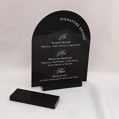 tabletop stand- flat black acrylic