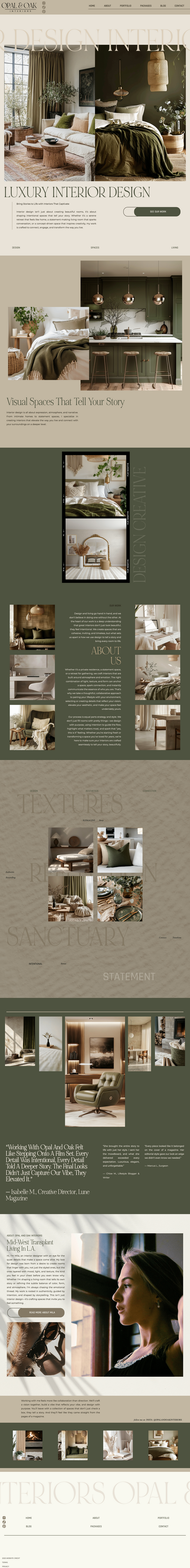 long screenshot of a website that the designer made