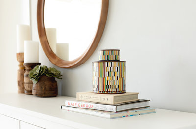 Amanda Wyeth Design| Book Stack|Fabienne Jouvin Paris Cloisonne Jar