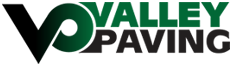 Text based logo with words "Valley Paving"