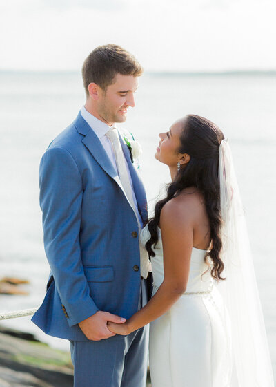 bride-groom-looking-at-each-other-castle-hill-inn-wedding