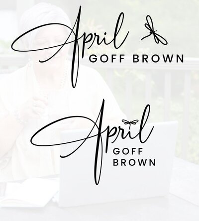 April Goff Brown's logo board created by Barb Pritchard of Infinity Brand Design