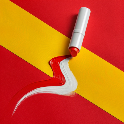Bold Lipstick in Pop Art Shop Representing Vibrant and Modern Beauty