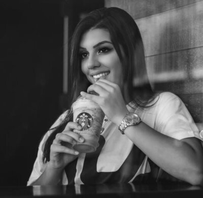 Drinking a latte