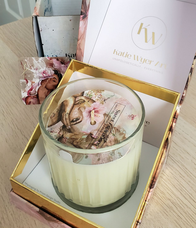 Katie Wyer Art Candle Packaging